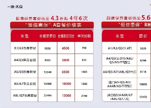 奥迪 保养套餐 90x50cm 12张高清白胶